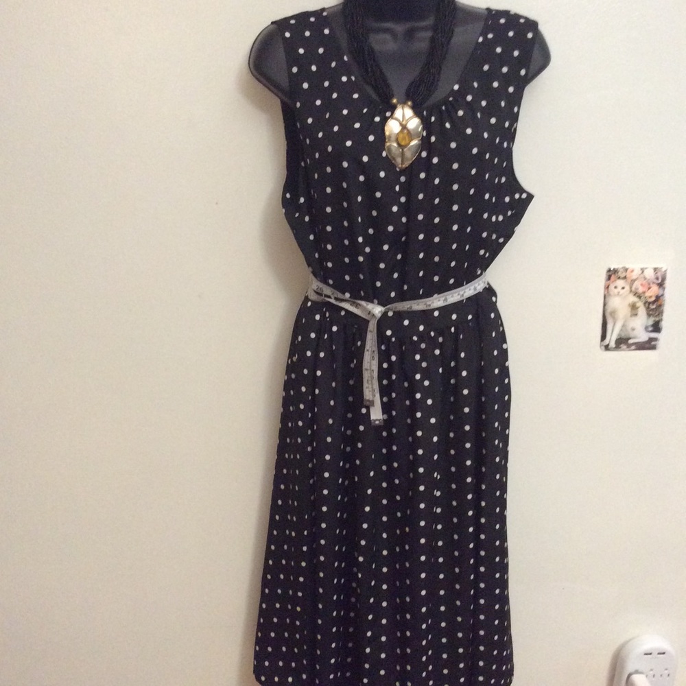 Talbots Sleeveless Polka Dots Dress